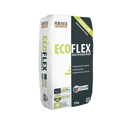 Клей для натурального камня и керамогранита эластичный Ecoflex Green line Dust free 25 кг  в Владимире