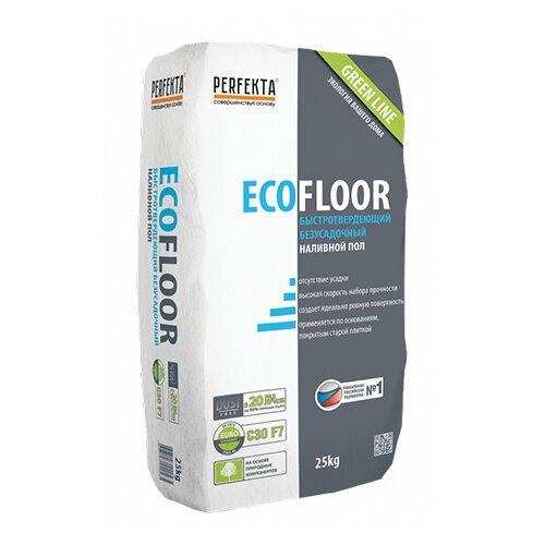 Пол наливной быстротвердеющий безусадочный Ecofloor Green line Dust free 25 кг  в Владимире